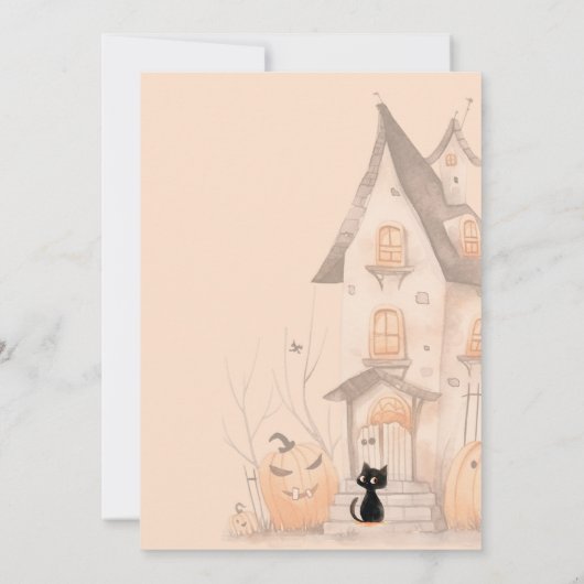 Schattigee Halloween kostuumfeest spookachtige ver Kaart (Achterkant)