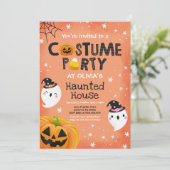 Schattigee Halloween kostuumfeest spooktacular Kaart (Staand voorkant)