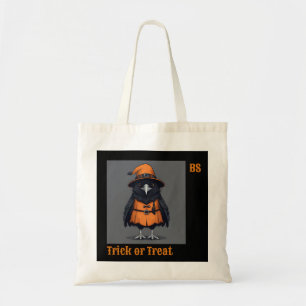 Schattigee Halloween kraai in vermomming Trick o Tote Bag