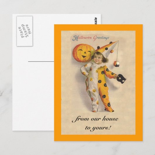 Schattigee  Halloween kunst met  tekst Briefkaart (Voorkant / Achterkant)