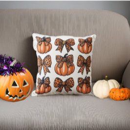 Schattigee Halloween Leopart Bow Pumpkin Coquette Kussen