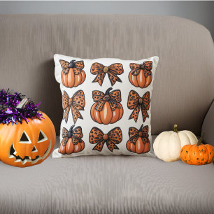 Schattigee Halloween Leopart Bow Pumpkin Coquette Kussen