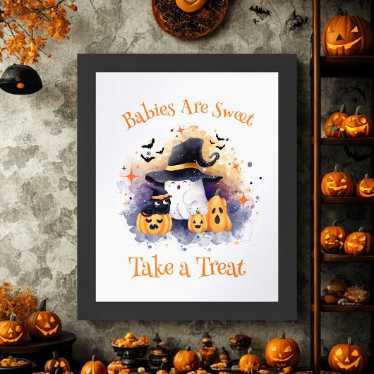 Schattigee Halloween Little Boo Baby shower gunstt Poster