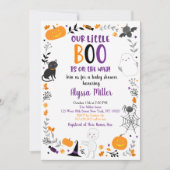 Schattigee Halloween Little Boo Baby shower Kaart (Voorkant)