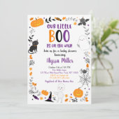 Schattigee Halloween Little Boo Baby shower Kaart (Staand voorkant)
