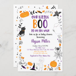 Schattigee Halloween Little Boo Baby shower Kaart