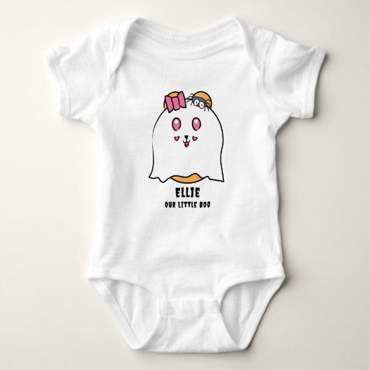 Schattigee Halloween Little Boo Girl Ghost Custom Romper (Voorkant)