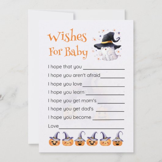 Schattigee Halloween Little Boo is te wijten wense Kaart (Voorkant)