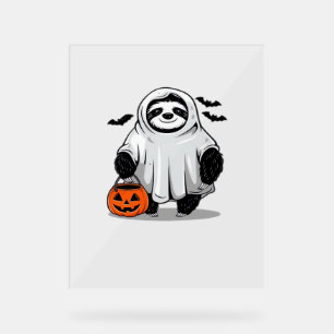 Schattigee Halloween Luiaard T-Shirt Schattig en S Acryl Bord