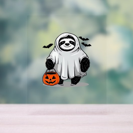 Schattigee Halloween Luiaard T-Shirt Schattig en S Acryl Bord (Neutraal)
