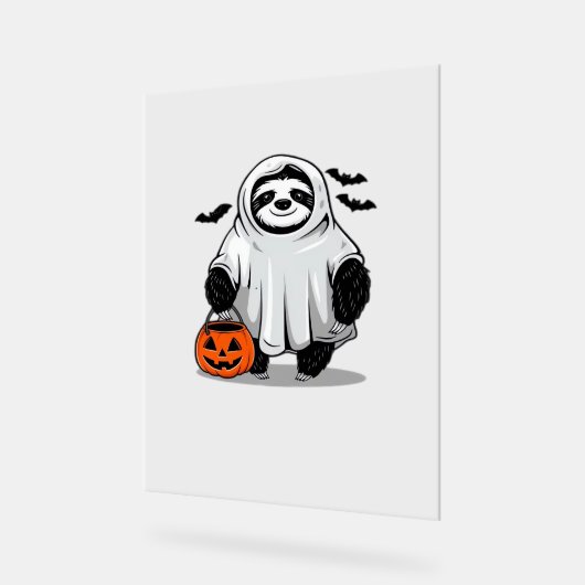 Schattigee Halloween Luiaard T-Shirt Schattig en S Acryl Bord (Hoek)