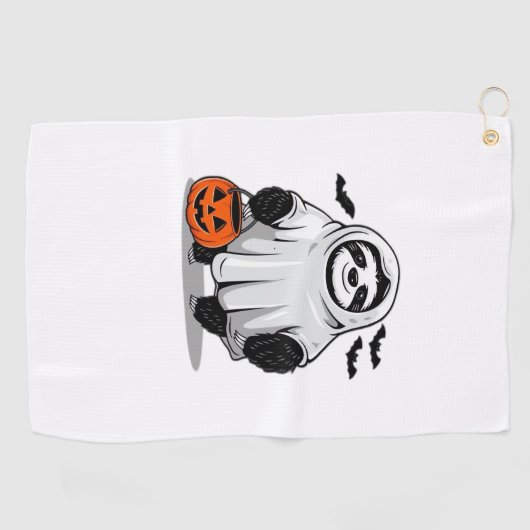 Schattigee Halloween Luiaard T-Shirt Schattig en S Golfhanddoek (Horizontaal)