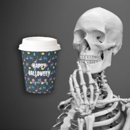 Schattigee Halloween met kleine pompoenen en geest Papieren Bekers