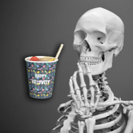 Schattigee Halloween met kleine pompoenen en geest Papieren Bekers