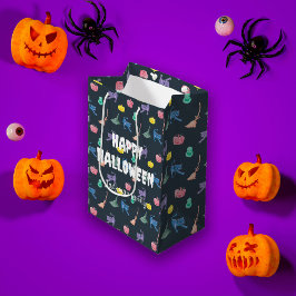 Schattigee Halloween met pompoenen, gepersonalisee Medium Cadeauzakje
