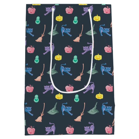 Schattigee Halloween met pompoenen, gepersonalisee Medium Cadeauzakje (Achterkant)