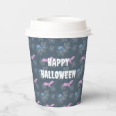Schattigee Halloween met vleermuizen en spinnen Papieren Bekers (Achterkant)