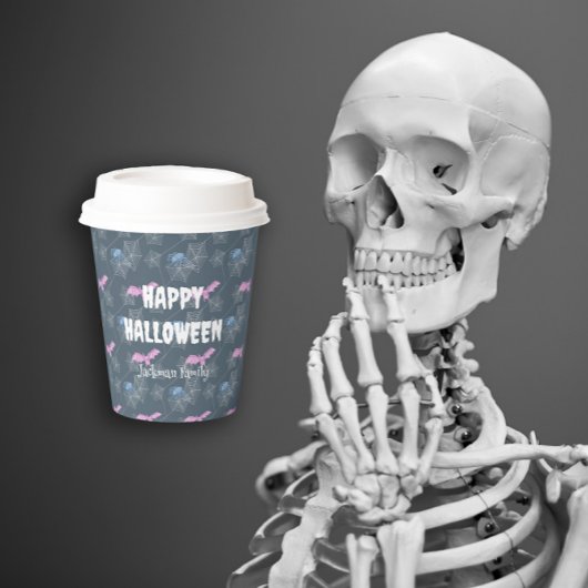 Schattigee Halloween met vleermuizen en spinnen Papieren Bekers