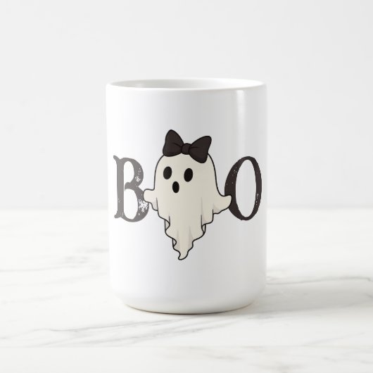 Schattigee Halloween Mok - "Boo" Ghost met boog (Center)