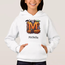 Schattigee Halloween Monogram Letter M Hoodie