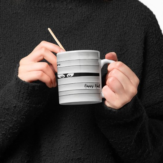 Schattigee Halloween-mummie gepersonaliseerd Koffiemok