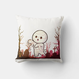 Schattigee Halloween-mummie in Spooky Graveyard -  Kussen