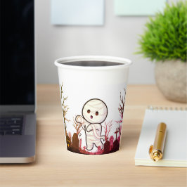 Schattigee Halloween-mummie in Spooky Graveyard -  Papieren Bekers