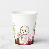 Schattigee Halloween-mummie in Spooky Graveyard -  Papieren Bekers (Voorkant)