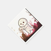 Schattigee Halloween-mummie in Spooky Graveyard - Servet (Hoek)