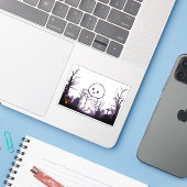 Schattigee Halloween-mummie in Spooky Graveyard -  Sticker (Laptop met iPhone)