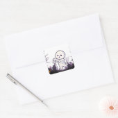 Schattigee Halloween-mummie in Spooky Graveyard -  Vierkante Sticker (Envelop)