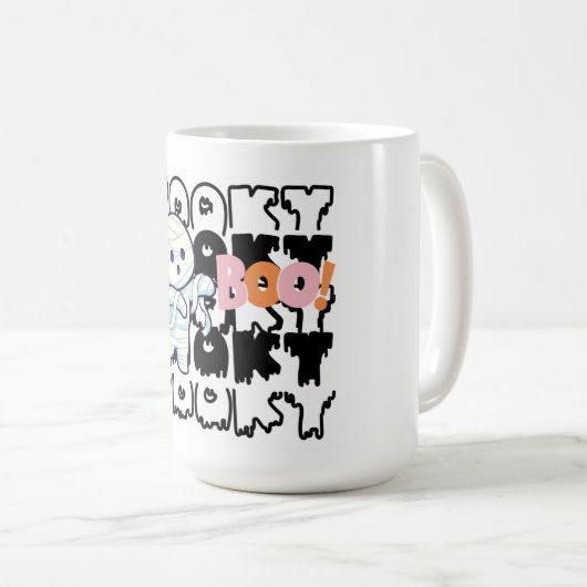 Schattigee Halloween Mummy Mok - Spooky "Boo!" (Voorkant rechts)