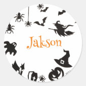 Schattigee Halloween naam Ronde Sticker (Voorkant)