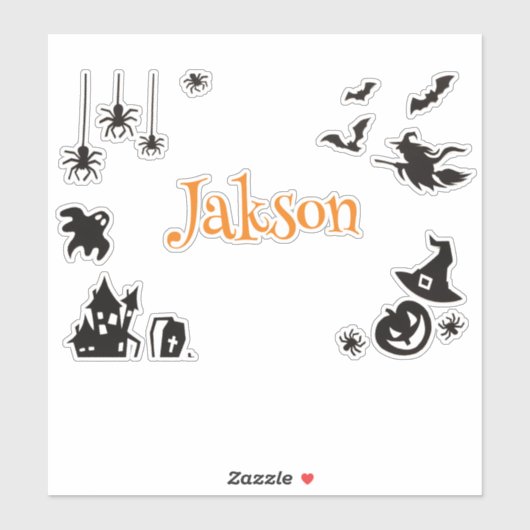 Schattigee Halloween Naam Sticker – Gepersonalisee (Vel)