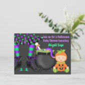 Schattigee Halloween Neutral Pumpkin Baby shower Kaart (Staand voorkant)