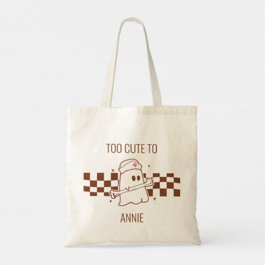 Schattigee Halloween Nurse Doctor Hospital Brown G Tote Bag (Achterkant)