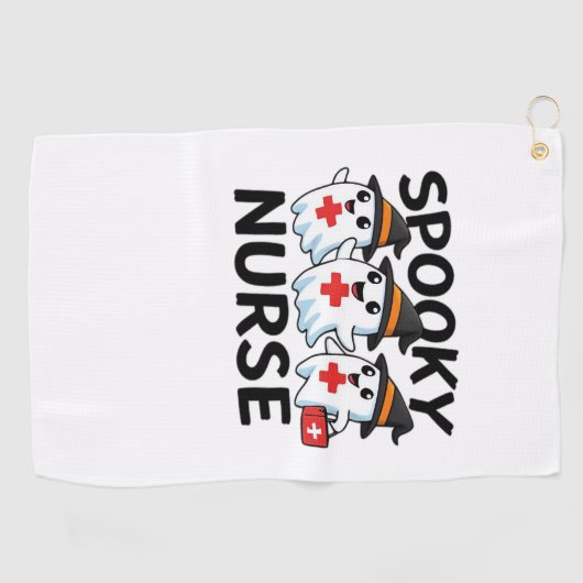 Schattigee Halloween Nurse Ghosts Cartoon Classic Golfhanddoek (Horizontaal)