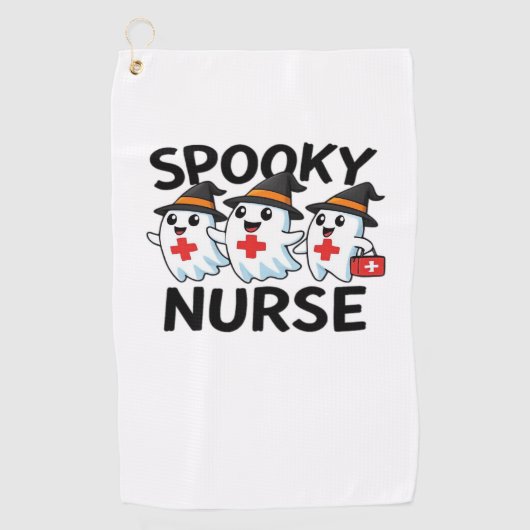Schattigee Halloween Nurse Ghosts Cartoon Classic Golfhanddoek (Voorkant)