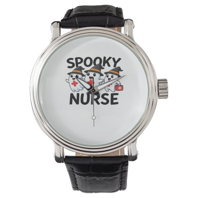 Schattigee Halloween Nurse Ghosts Cartoon Classic  Horloge (Voorkant)
