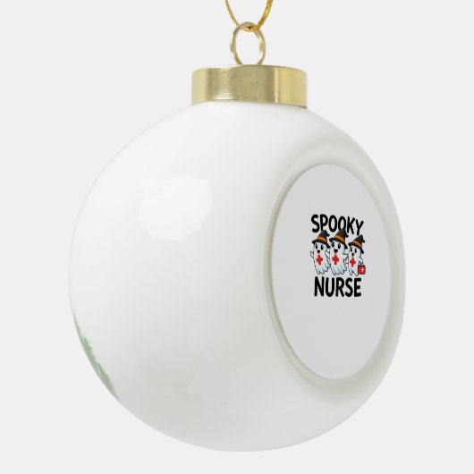 Schattigee Halloween Nurse Ghosts Cartoon Classic  Keramische Bal Ornament (Links)