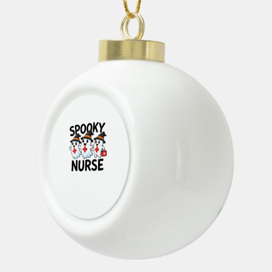 Schattigee Halloween Nurse Ghosts Cartoon Classic  Keramische Bal Ornament (Rechts)