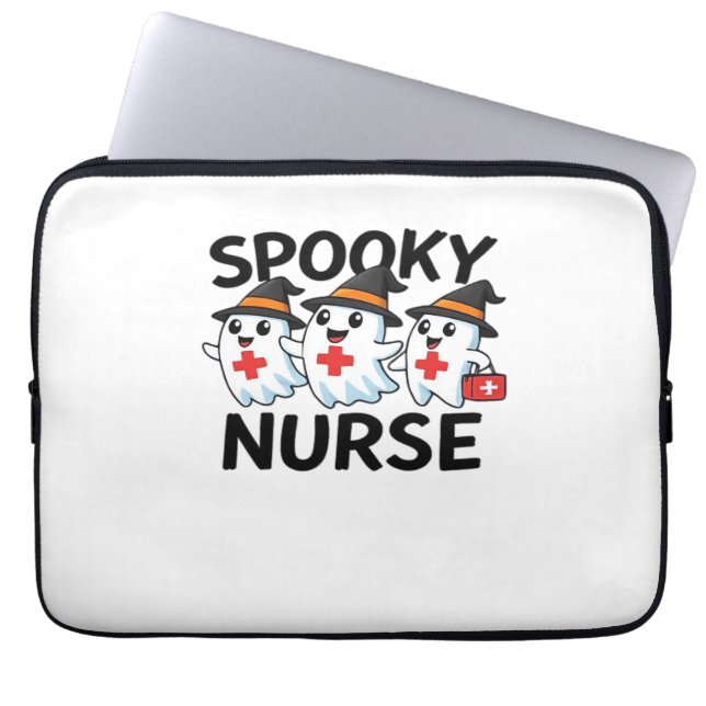 Schattigee Halloween Nurse Ghosts Cartoon Classic  Laptop Sleeve (Voorkant)
