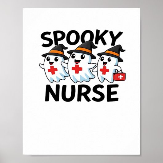 Schattigee Halloween Nurse Ghosts Cartoon Classic  Poster (Voorkant)