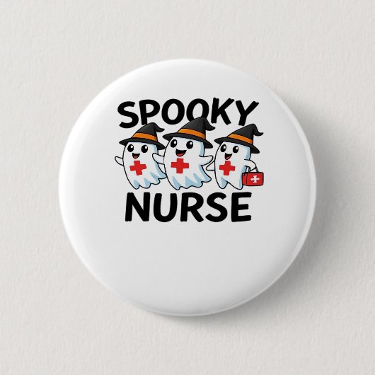 Schattigee Halloween Nurse Ghosts Cartoon Classic  Ronde Button 5,7 Cm (Voorkant)