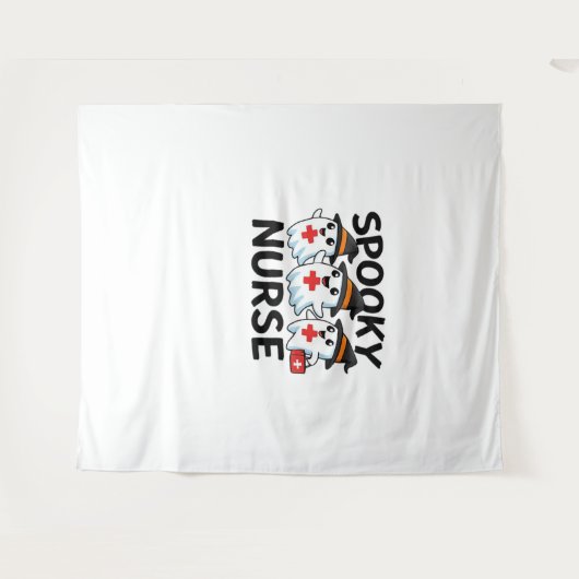 Schattigee Halloween Nurse Ghosts Cartoon Classic  Wandkleed (Voorkant (horizontaal))