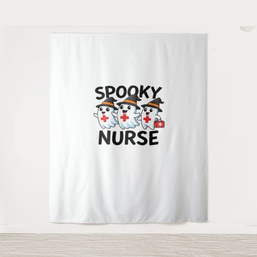 Schattigee Halloween Nurse Ghosts Cartoon Classic  Wandkleed (Voorkant)