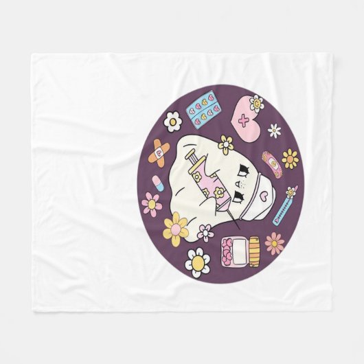 Schattigee Halloween Nurse Oversized T-shirt Fleece Deken (Voorkant (Horizontaal))