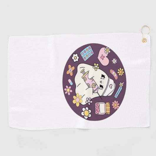 Schattigee Halloween Nurse Oversized T-shirt Golfhanddoek (Horizontaal)