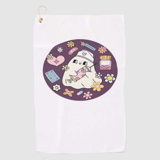 Schattigee Halloween Nurse Oversized T-shirt Golfhanddoek (Voorkant)