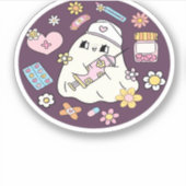 Schattigee Halloween Nurse Oversized T-shirt Sticker (Voorkant)